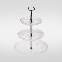 Patera piramida szklana trzypoziomowa listki Jasło