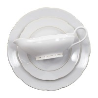 Serwis obiadowy dla 12 osób 44el. Feston linia złota 3604 Ćmielów