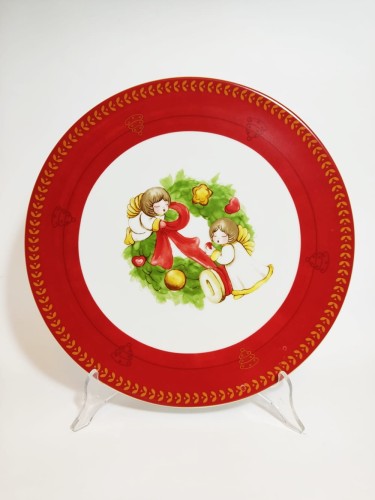 Półmisek okrągły talerz świąteczny stroik aniołki