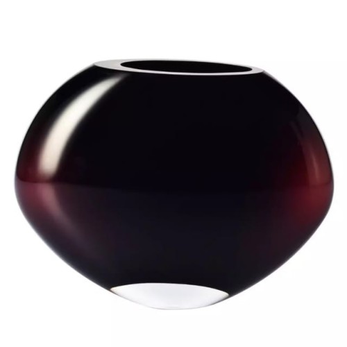 Brązowy płaski wazon 21 cm Krosno